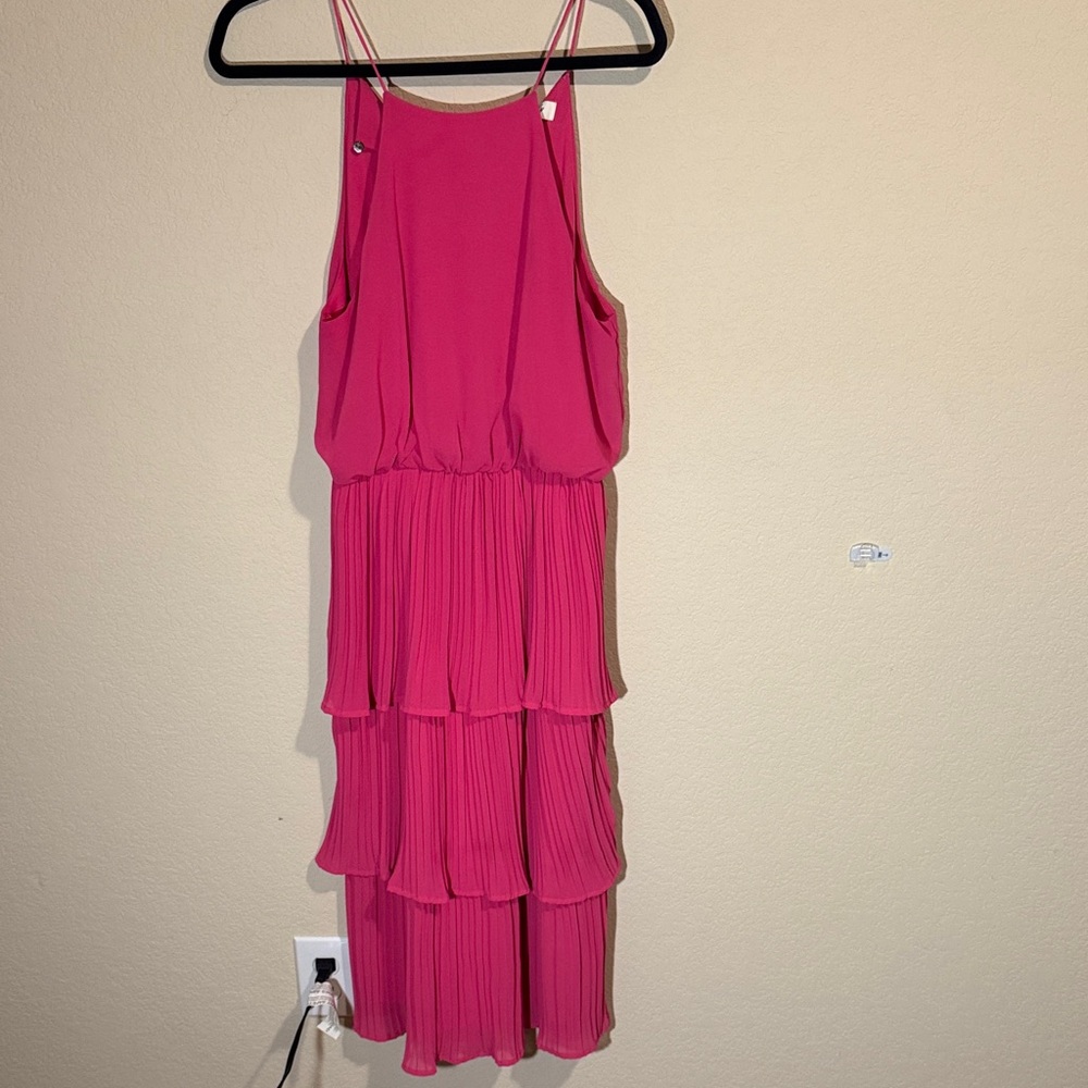 She + Sky Vibrant Pink Strappy Dress
